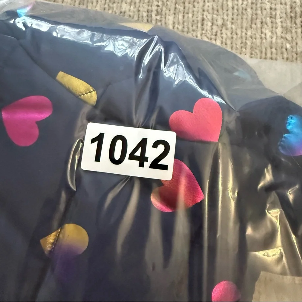 Carter’s Toddler Navy Puffer Jacket Rainbow Hearts‎ Hooded Coat 2T